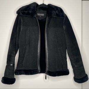 Incredibly Rare Steve Madden Leather Faux Fur Jacket